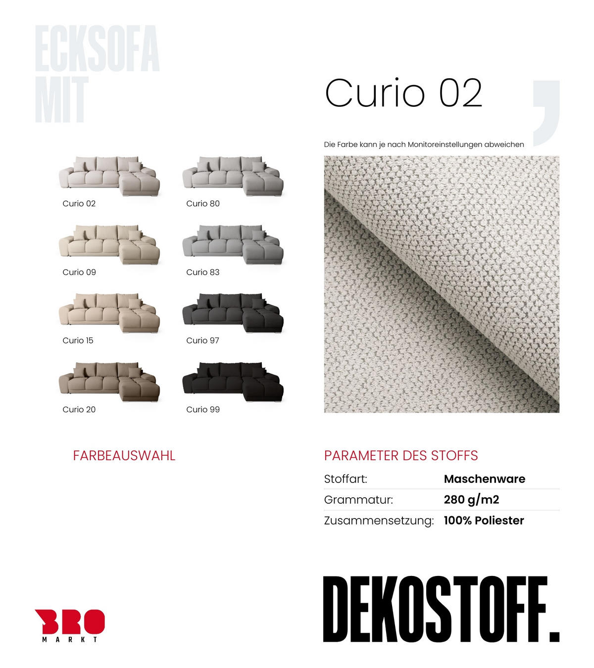 ECKSOFA Nubes mit Schlaffunktion Ecru - Ecru/Silberfarben, Kunststoff/Textil (290/180cm) - Bromarkt