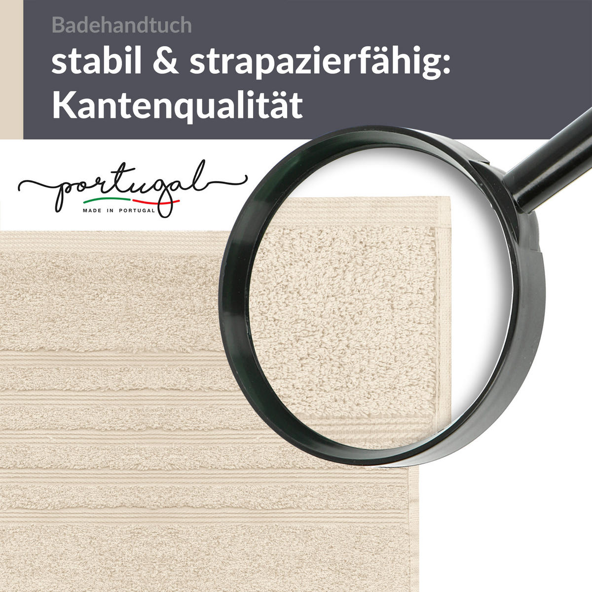 BADETUCH London Natur 2er Set 100x150 - Naturfarben, Textil (100/150cm) - Lashuma