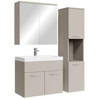 BADMÖBEL-SET Montreal 4 Teile Spiegelschrank Cashmere - 60 x 35 x 51 cm - Kaschmir, Holz (60/51/35cm) - Badplaats