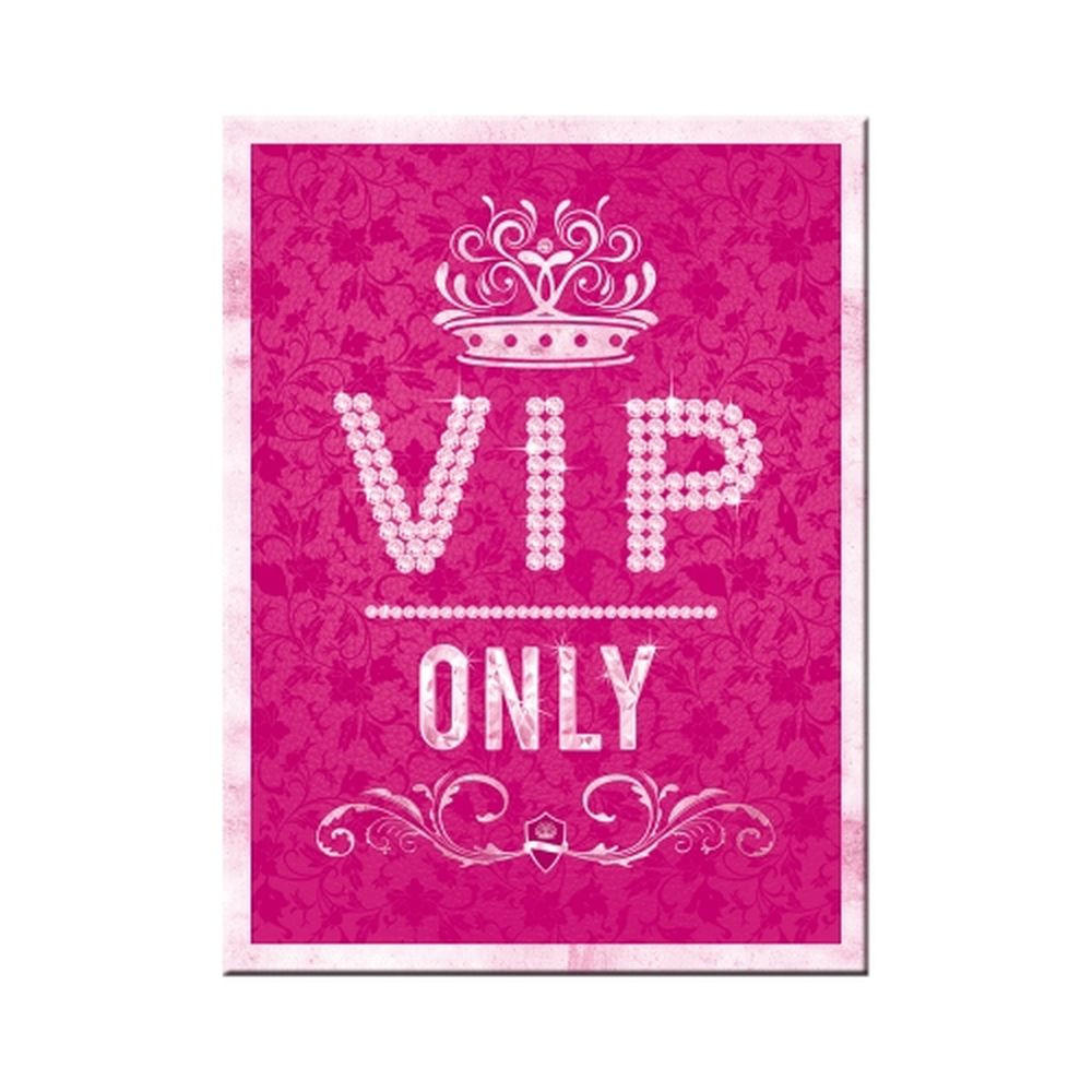 MAGNET 6/8 cm Achtung VIP Only Pink - Multicolor, Metall (6/8/0.1cm) - Nostalgic-Art