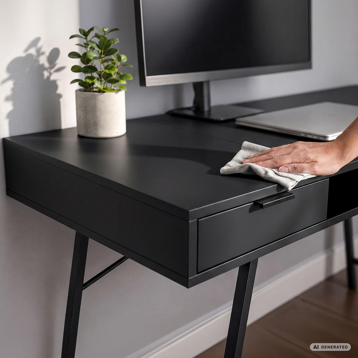 SCHREIBTISCH ARDEN 120 cm Schwarz - Schwarz, Holzwerkstoff (120/50/80.5cm) - Akord