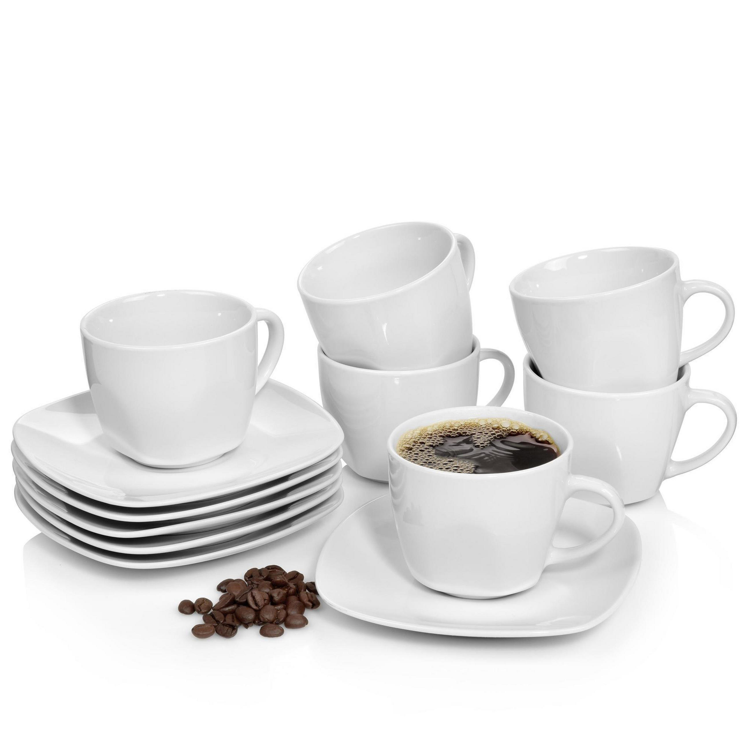 KAFFEETASSEN SET BILGOLA - 12 teilig aus Porzellan - Weiß, Keramik (44/12.5/22cm) - Sänger