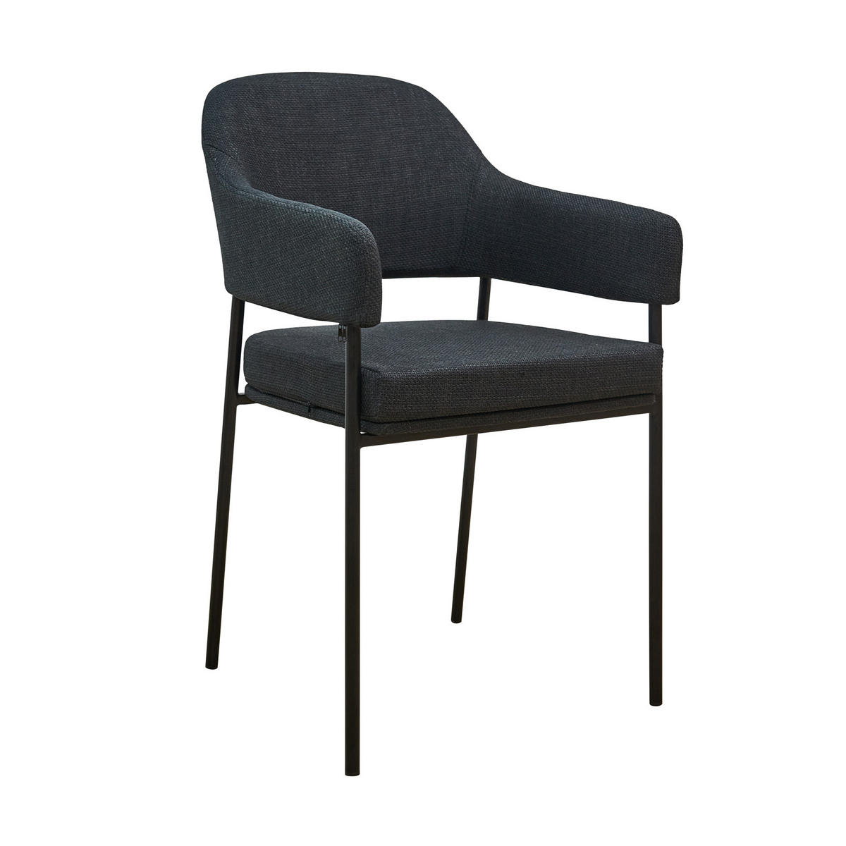 ESSZIMMERSTÜHLE SCARLETT (2er Set) - Schwarz, Textil/Metall (51/85/53cm) - SVITA
