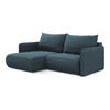 ECKSOFA mit Schlaffunktion Strukturstoff Stoff Blau - Blau/Blaugrau, Kunststoff/Textil (148/207cm) - LaMiaSofa