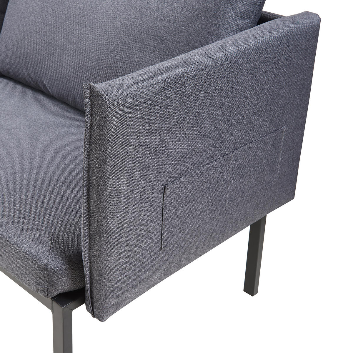 2-SITZER-SOFA Kamar - Dunkelgrau, Holz/Textil (158/69/63.5cm) - [en.casa]