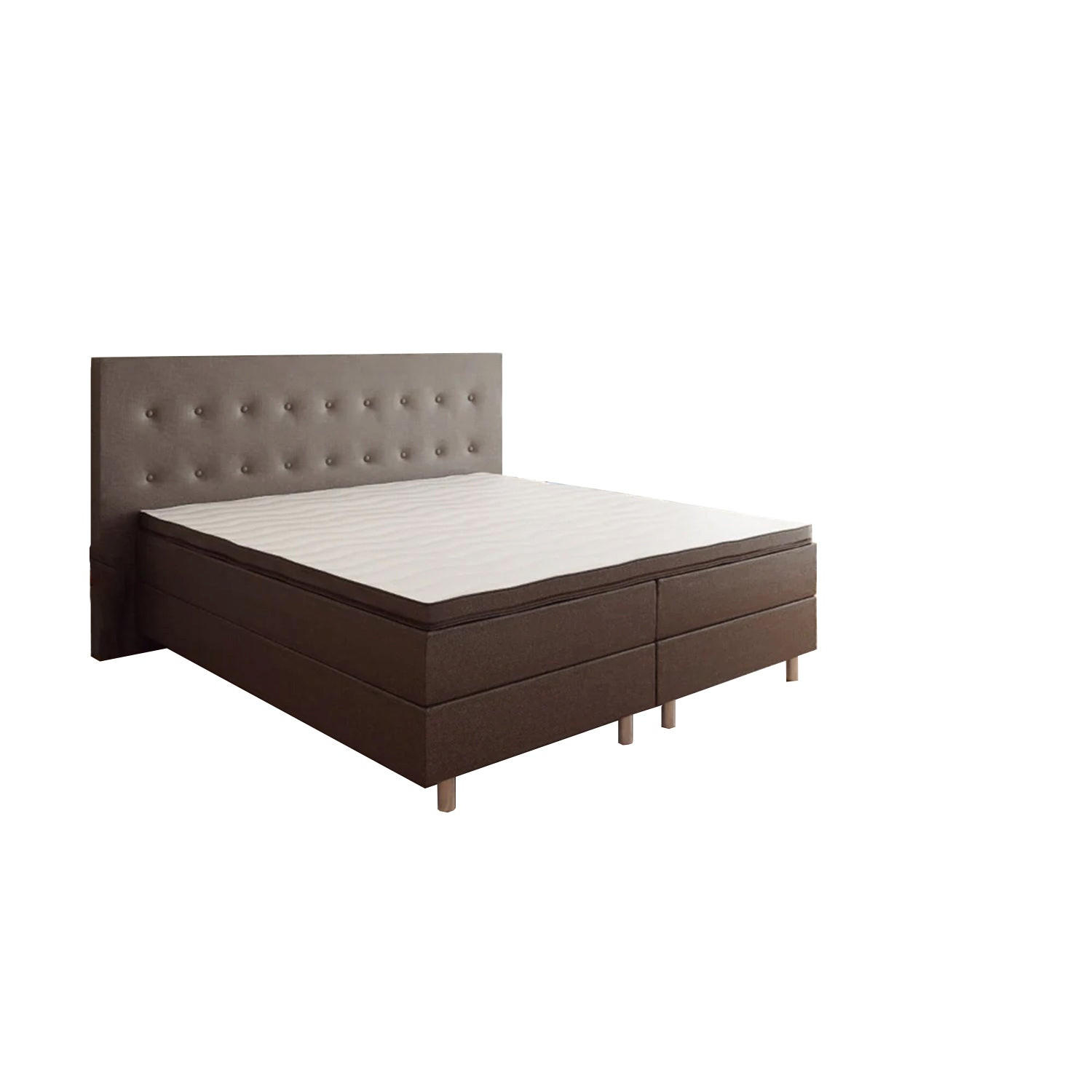 BOXBETT RIO Barcelona 5-Zonen mit Visco Topper H3 First Class Bett in verschiedenen Farben und Größen - Dunkelbraun, Holz/Holzwerkstoff (160/200cm) - Best For Home