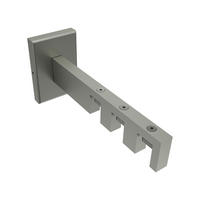 TRÄGER FÜR INNENLAUFSTANGEN 14x35 mm, Smartline 3-läufig lang, Edelstahl-Optik - Edelstahlfarben, Metall (14.5/6.5/4.5cm) - INTERDECO