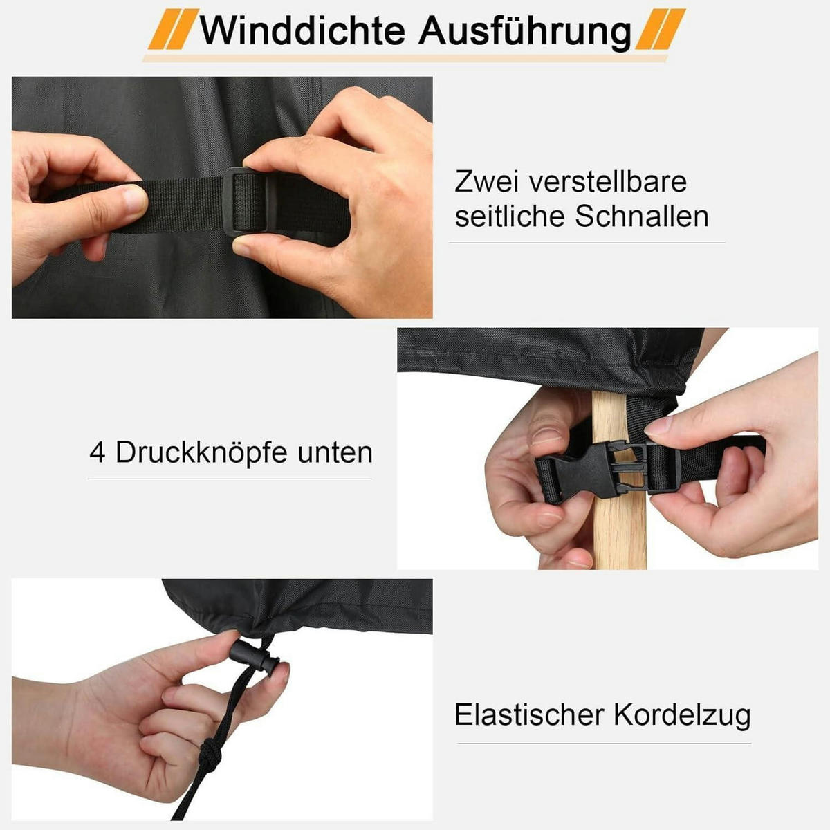 GARTENSTUHL Abdeckung 420D Oxford 70 x 70 x 80/120 cm - Schwarz, Textil (70/120/70cm)