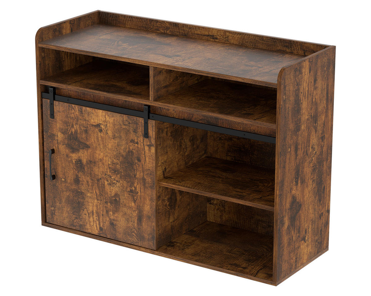 SIDEBOARD in 107/80/40cm - Dunkelbraun, Holzwerkstoff/Metall (107/80/40cm) - HOMAVO