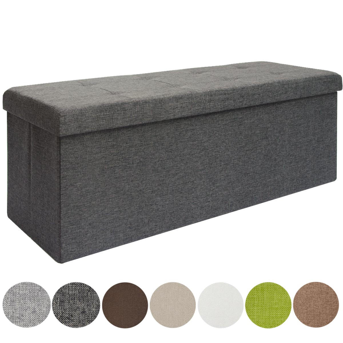 SITZBANK Faltbar, 110/38/38 cm, mit 2 Trennwänden, 120 Liter, Grau - Grau, Textil (110/38/110cm) - Dunedesign