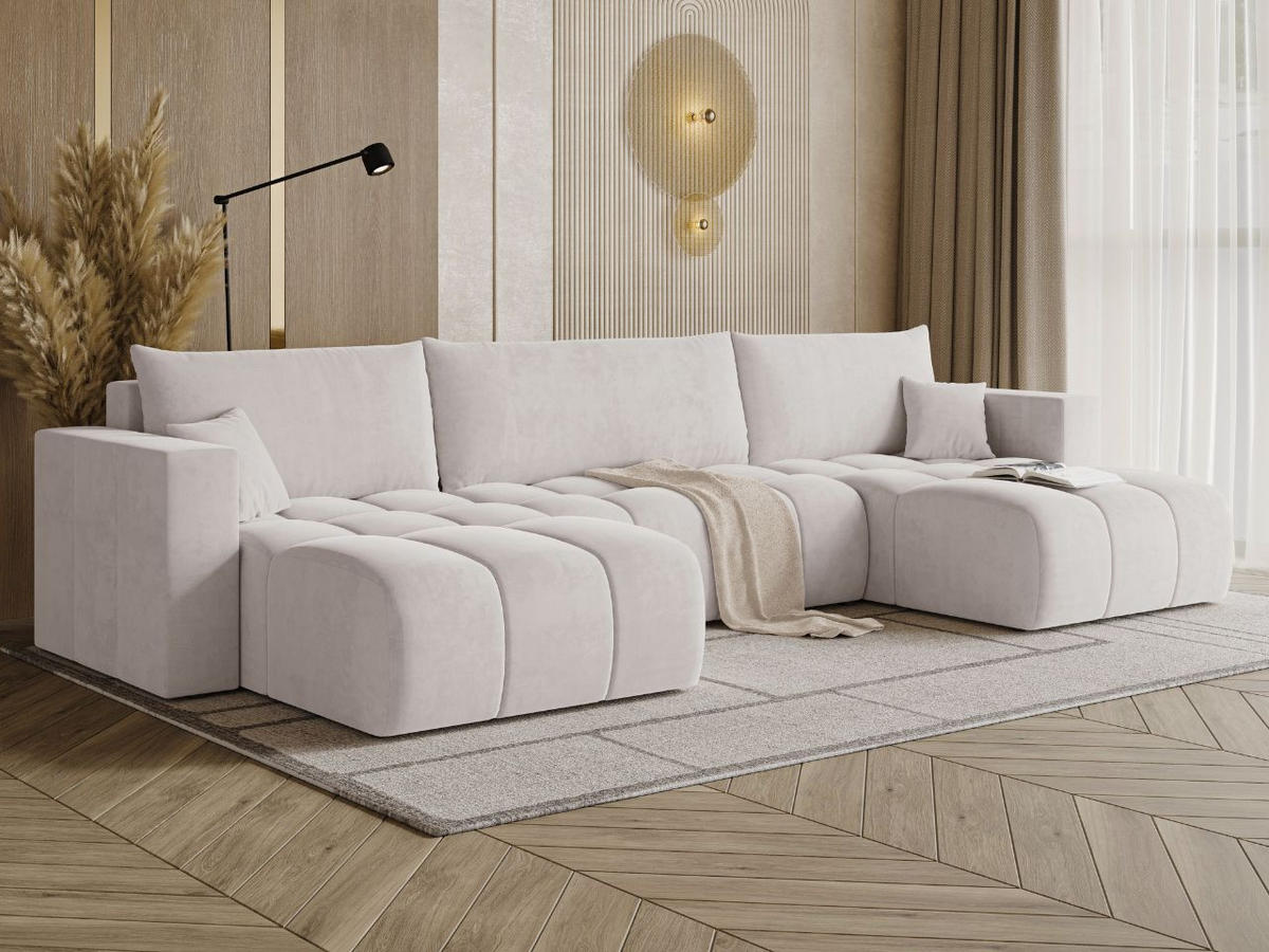 ECKSOFA U Neva Grau - Grau, Holz/Textil (370/170cm) - Graingold