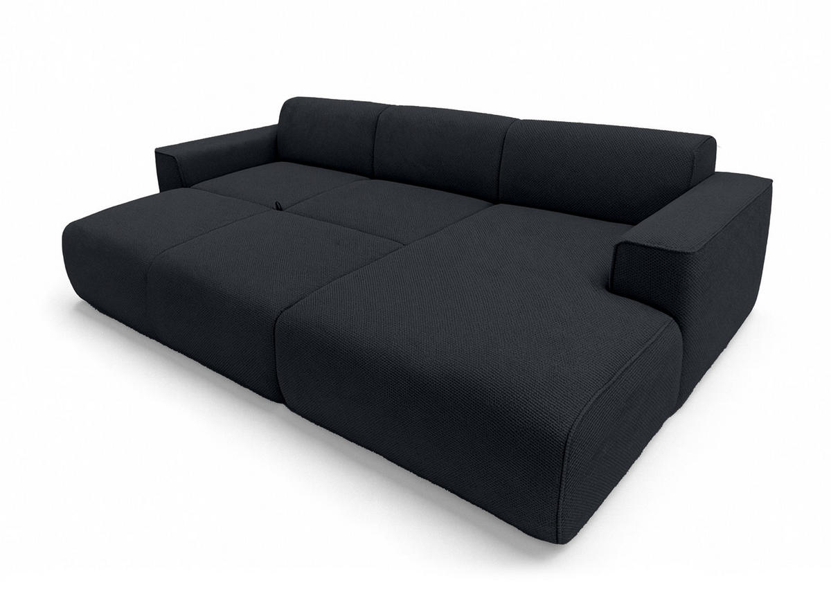 ECKSOFA L Form Ruyam Schwarz 310/165/78 cm – Schlaffunktion Rechts - Schwarz, Kunststoff/Textil (310/170cm) - AX Living