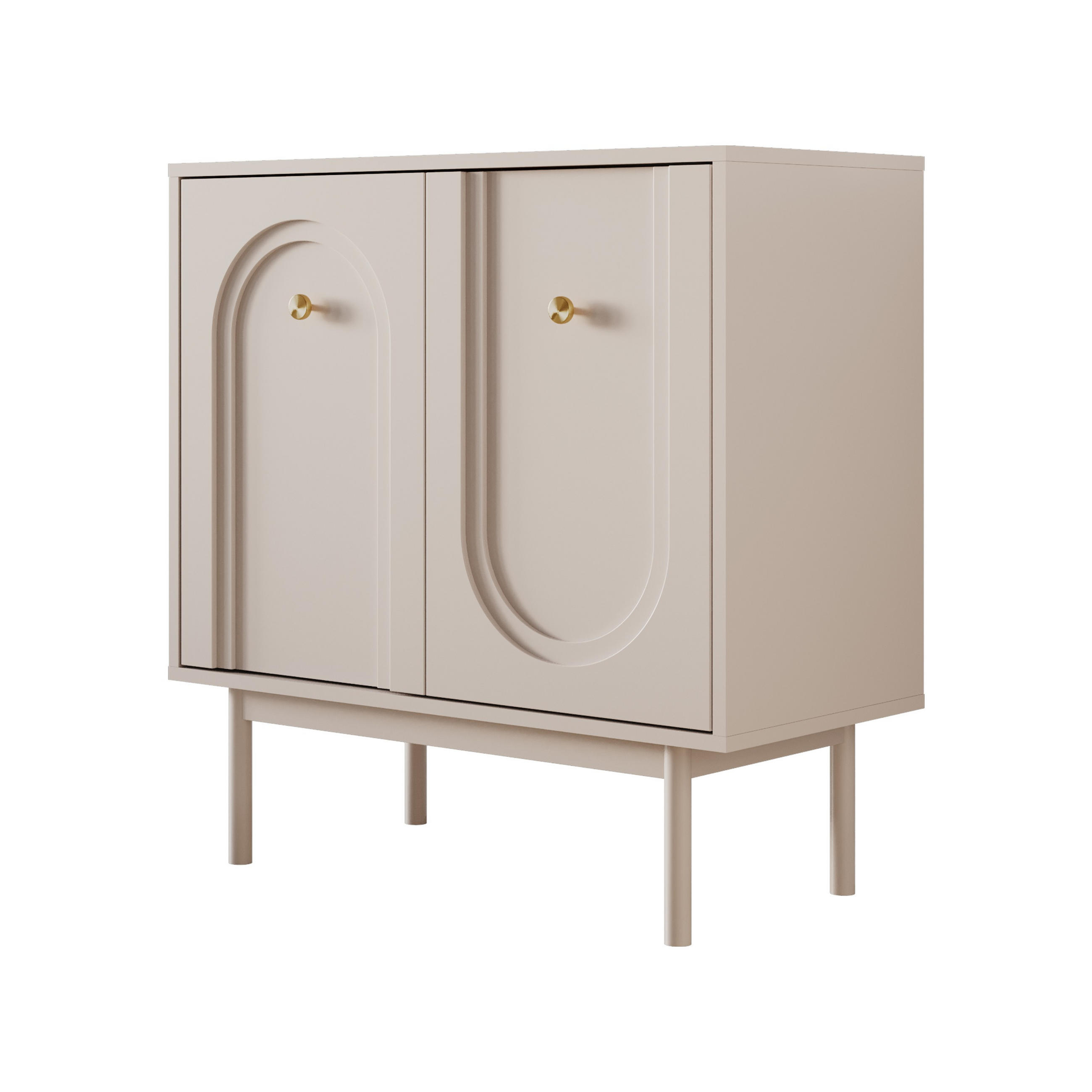 KOMMODE LIBERTY 2D auf Holzbeinen kaschmirfarben - Kaschmir, Holzwerkstoff (79/82/39cm) - Lookway