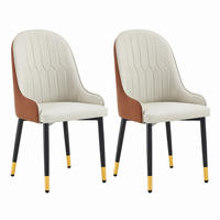 STUHL 2er-Set 91 cm PU-Bezug Warmgrau Metallbeine - Grau, Metall (44/91/47.3cm) - Meubliv