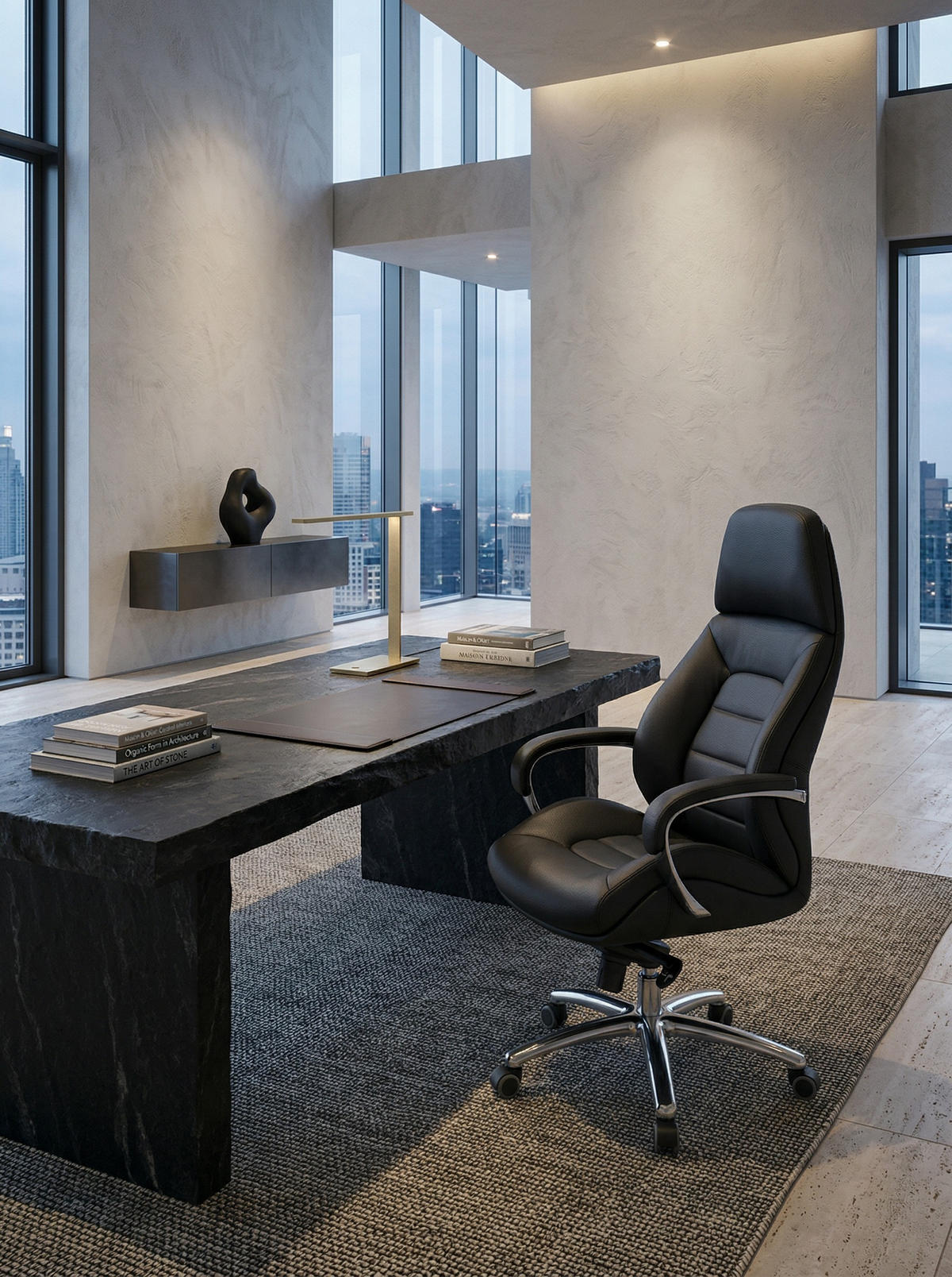 CHEFSESSEL Leder mit Multiblockwippmechanik bis 120 kg MIRON, Schwarz 67x67x137 cm - Silberfarben/Schwarz, Leder/Metall (67/137/67cm) - KADIMA DESIGN