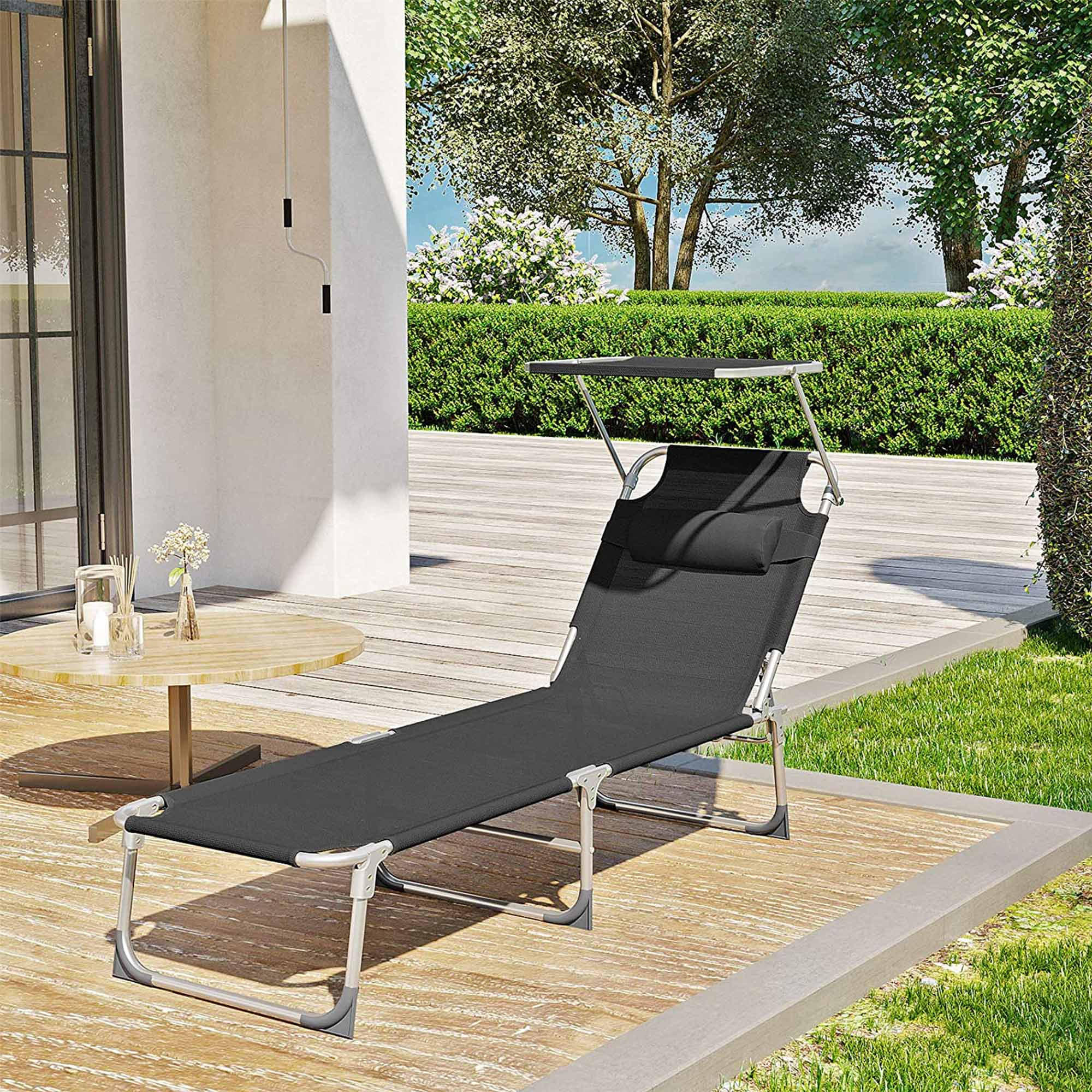 SONNENLIEGE GARTENLIEGE - Schwarz, Textil (193/30/53cm) - Hansiro