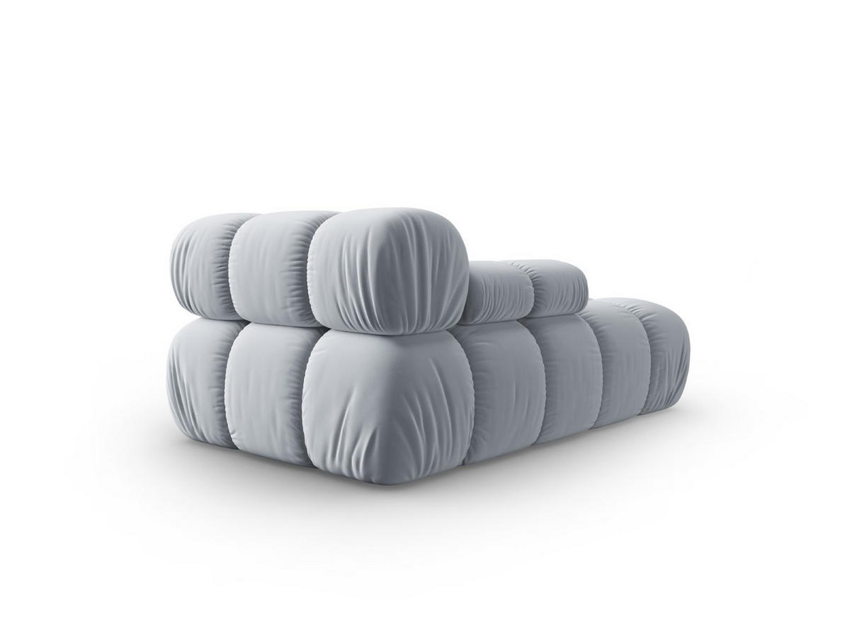 CHAISELONGUE links Bellis aus Samt hellblau - Hellblau, Textil (97/62/157cm) - Micadoni