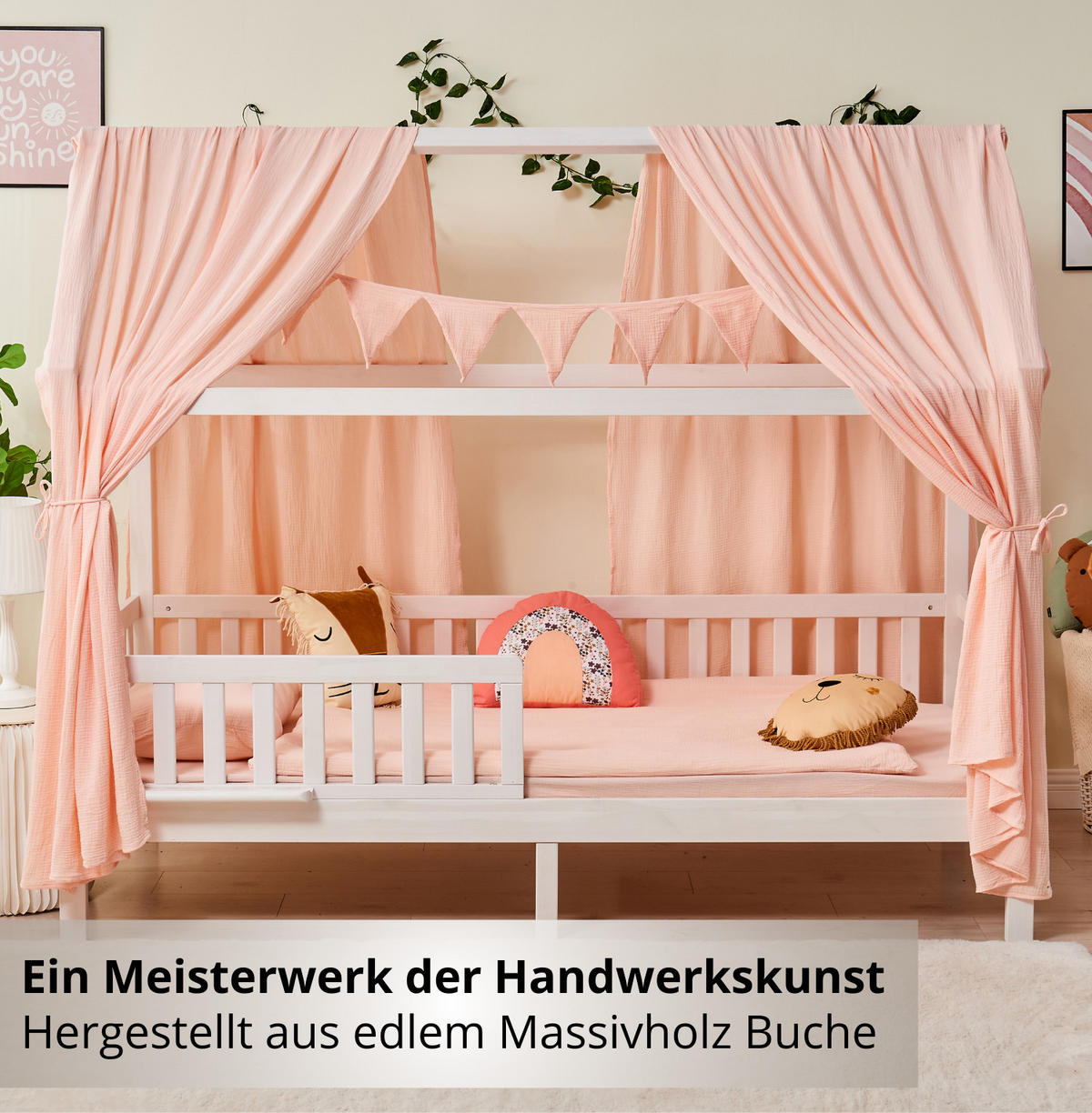 HAUSBETT CLOUD - Weiß, Holz (90/200cm) - Alavya Home