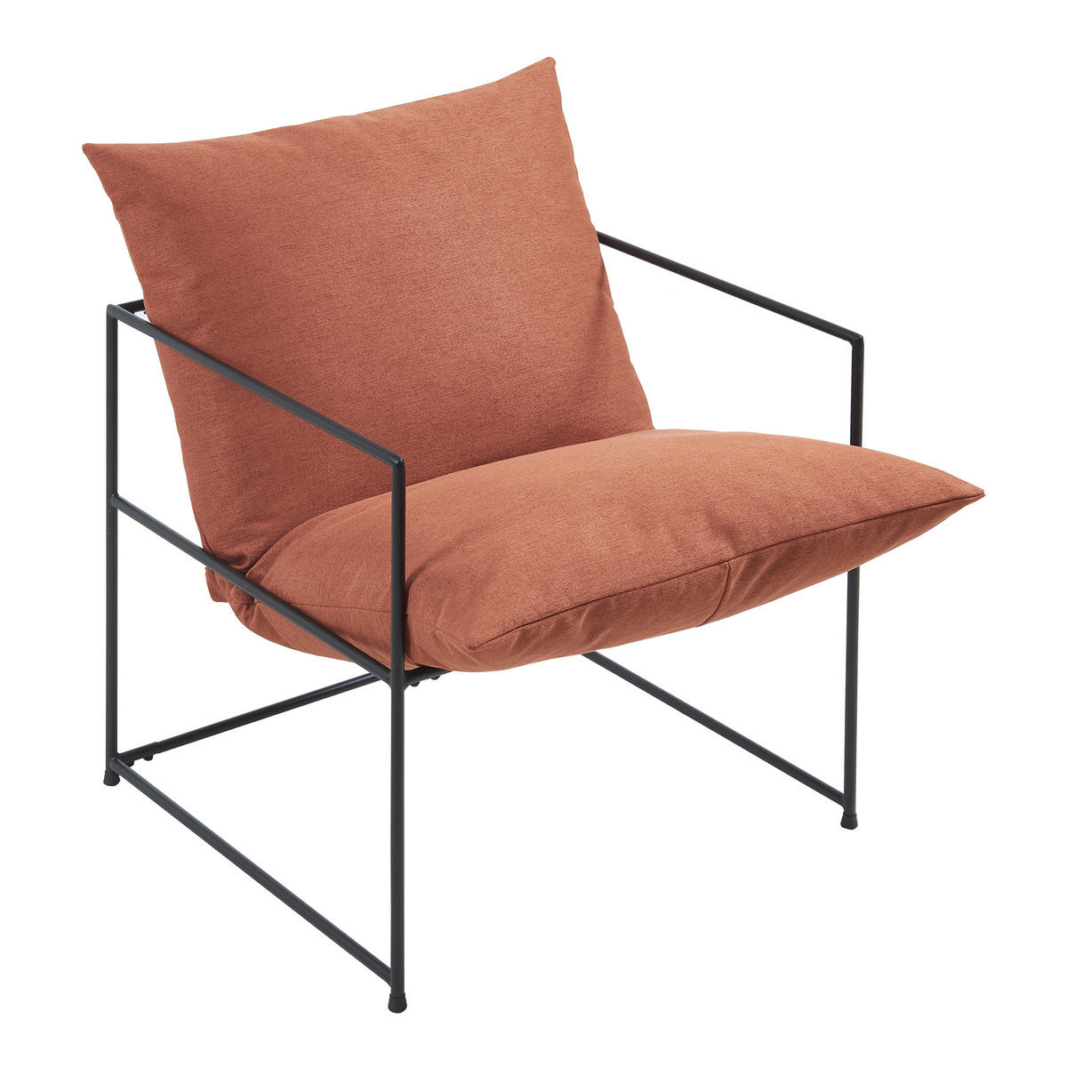 SESSEL Utsjoki - Schwarz/Orange, Textil/Metall (61/90/70cm) - [en.casa]