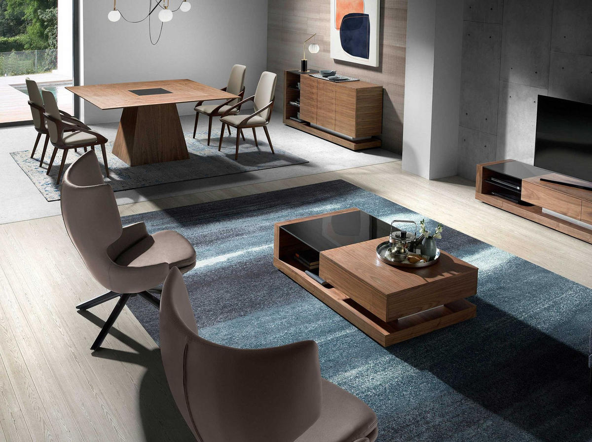 ESSTISCH Esstisch quadratisch Walnuss 150/150/79 cm - Walnussfarben/Schwarz, Holz (150/150/79cm) - ANGEL CERDA