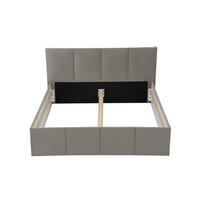 POLSTERBETT Dalas Granitgrau 200 x 200 x 40 cm Stauraum Ohne Matratze und Lattenrost - Grau, Holz (200/200cm) - Halmon Schlafkomfort Betten 