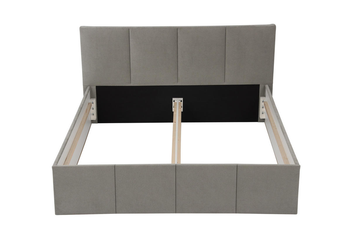 POLSTERBETT Dalas Granitgrau 200 x 200 x 40 cm Stauraum Ohne Matratze und Lattenrost - Grau, Holz (200/200cm) - Halmon Schlafkomfort Betten 