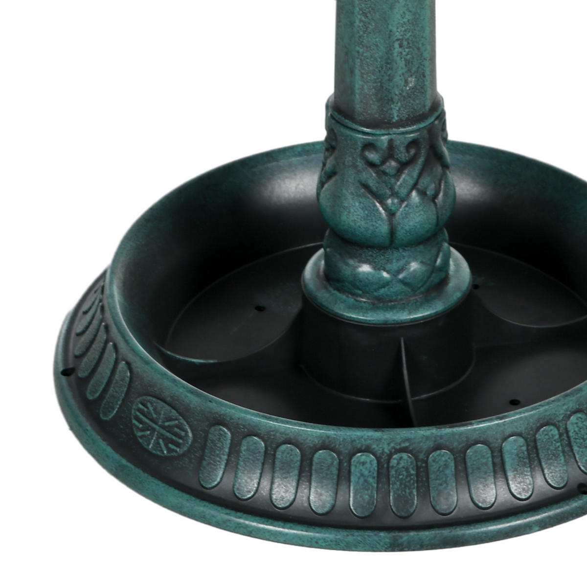 VOGELBAD DE-13846 mit 2 Becken und Vogelverzierung Bronze-Grün - Bronzefarben, Kunststoff (38/81/49.5cm) - ComfortXL