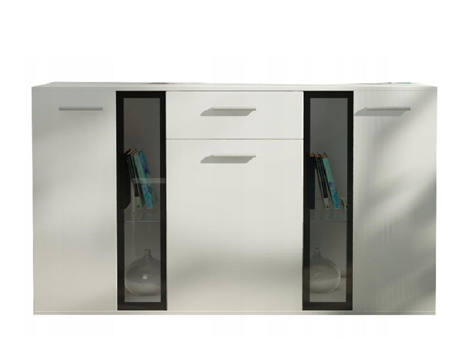 Meblini Sideboard Weiß 140x80x40 cm