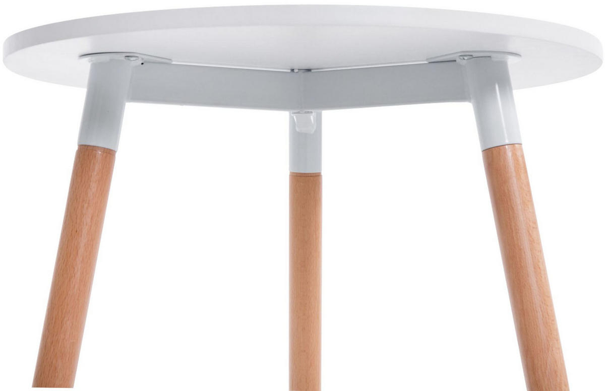 TISCHGRUPPE Holz Weiß (5-teilig) - Weiß, Holz (160/83/160cm) - CLP