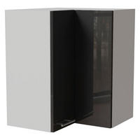 ECKHÄNGESCHRANK Essen W12/60 Graphit Hochglanz / Weiß Matt 60 / 60 / 72cm - Graphitfarben/Weiß, Holz/Holzwerkstoff (60/72/60cm) - Feldmann-Wohnen