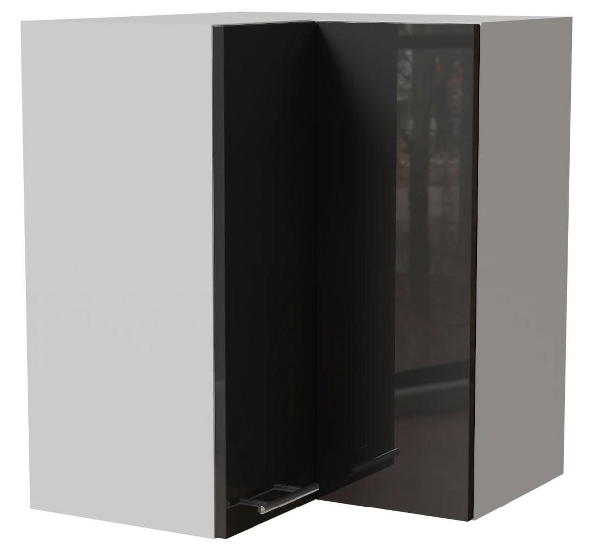 ECKHÄNGESCHRANK Essen W12/60 Graphit Hochglanz / Weiß Matt 60 / 60 / 72cm - Graphitfarben/Weiß, Holz/Holzwerkstoff (60/72/60cm) - Feldmann-Wohnen
