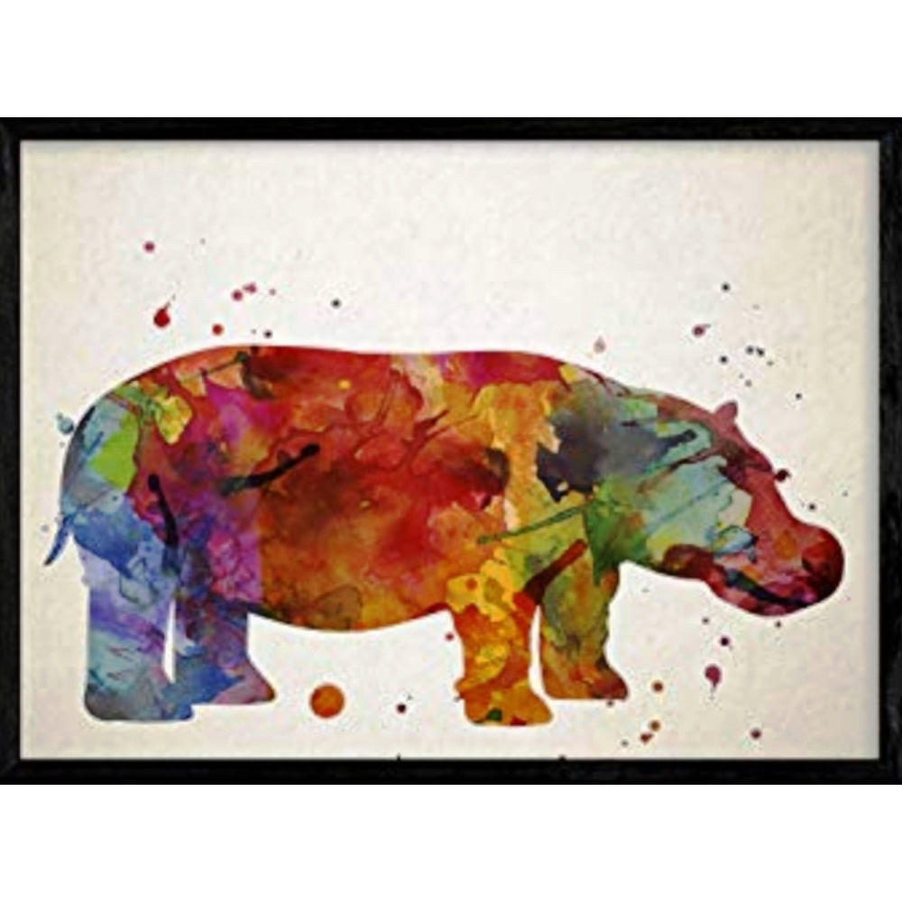 POSTER Tier, Gorilla A4 Schwarzer Rahmen - Schwarz, Papier (29.7/5/21cm) - Nacnic