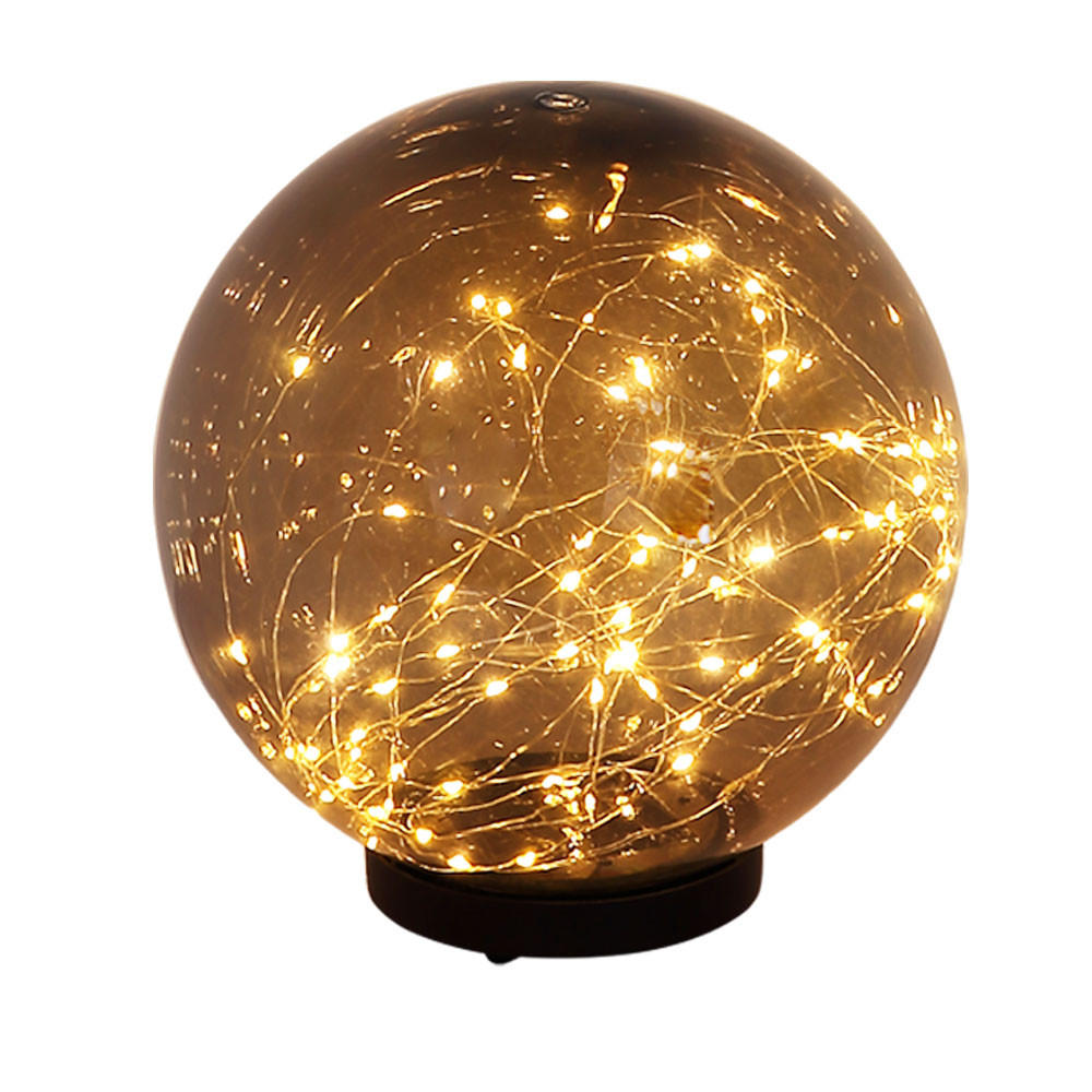 LED AUSSENLEUCHTE Solarlampe Kugel Weiß - Grau, Kunststoff (15/15/26cm) - Globo Lighting