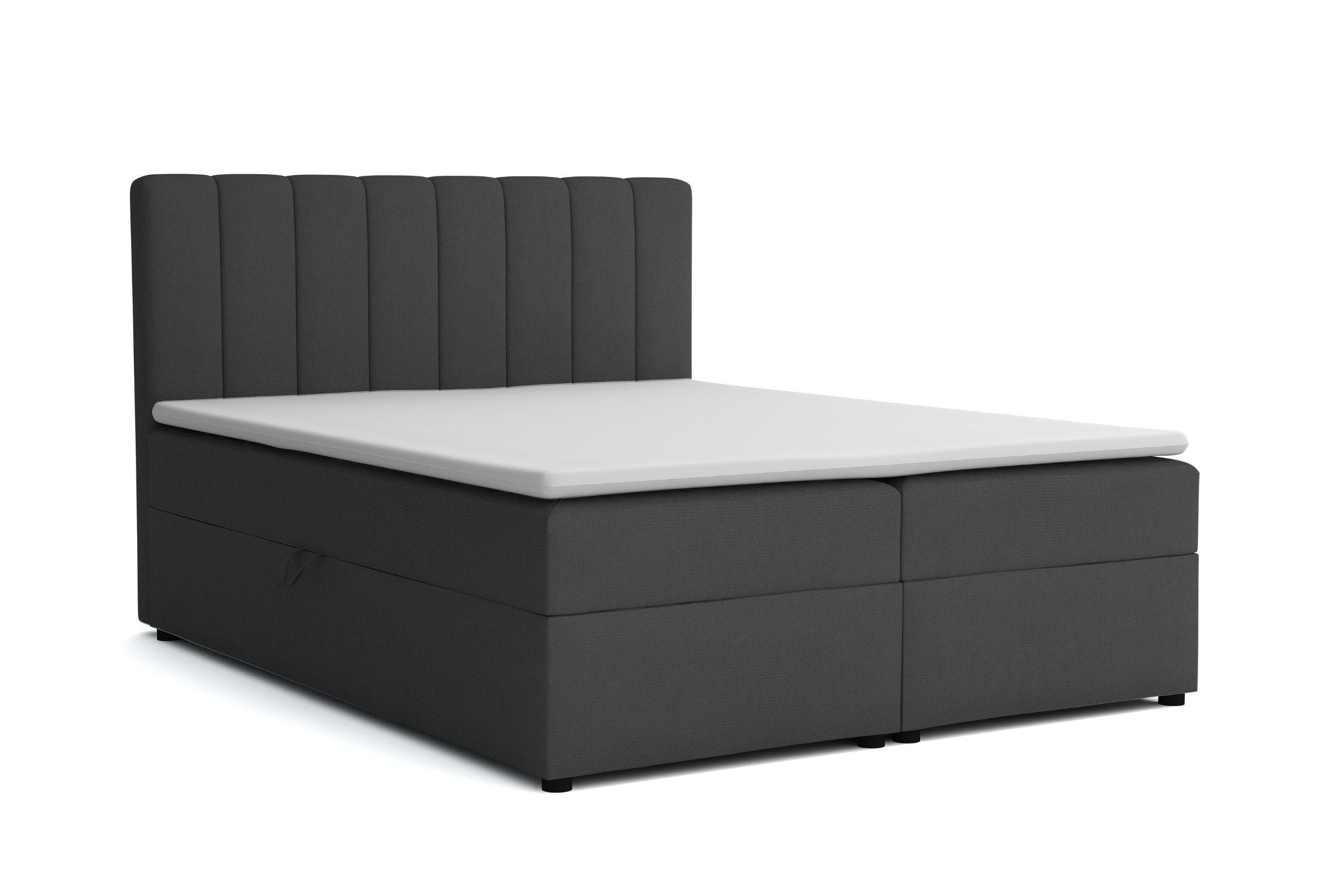 Deine Möbel 24 Boxbett Anthrazit 200x200 cm