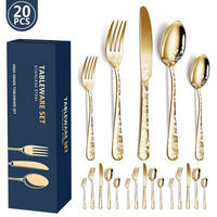 BESTECKSET 20-teilig Edelstahl - Goldfarben, Metall - Authentics