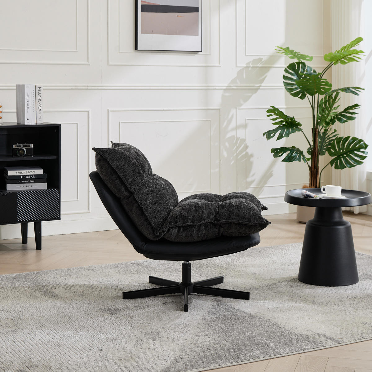 RELAXSESSEL 3-fach verstellbar, DE-42334, Dunkelgrau - Schwarz, Metall (81/79/71cm) - ComfortXL