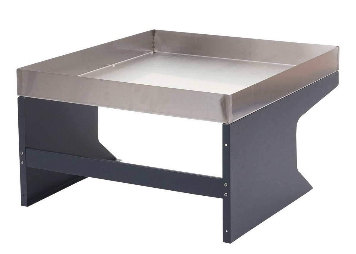 MÄHROBOTER-GARAGE mit Pflanzkasten 37x60x70cm Metall Edelstahl - Anthrazit, Metall (60/37/70cm) - PROREGAL