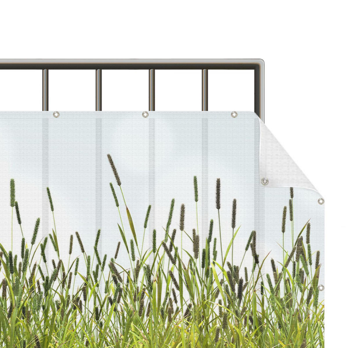 BALKON SICHTSCHUTZ Grüne Wiese 550/75 cm - Grün, Kunststoff (550/75cm) - Bilderwelten