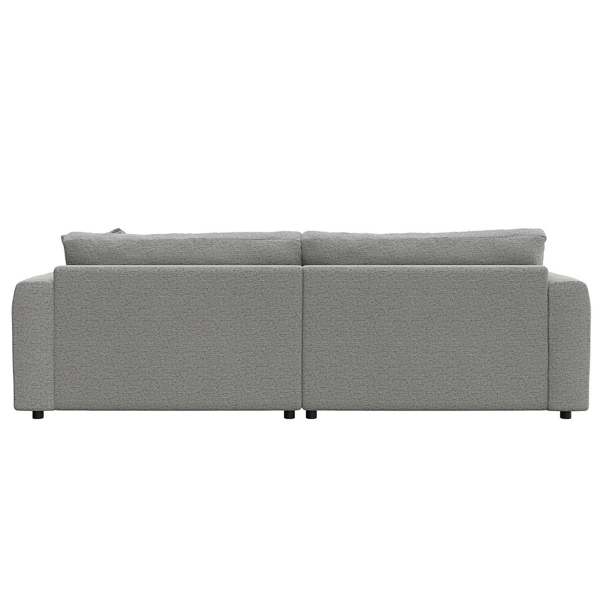 ECKSOFA mit Longchair - Hellgrau/Schwarz, Kunststoff/Textil (238/183cm) - home24