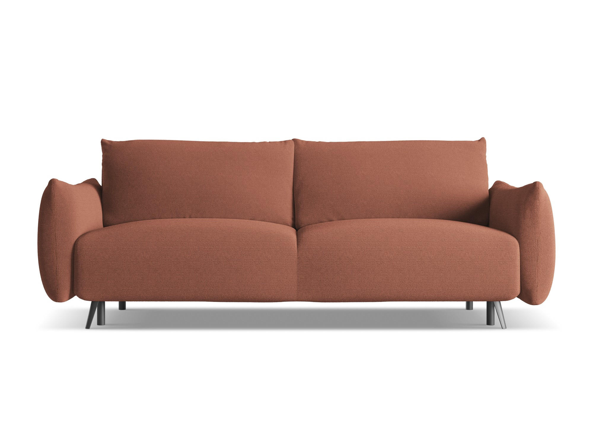 3-SITZER SOFA mit Schlaffunktion Chenille Stoff Pink - Pink/Hellrosa, Textil/Metall (230/86/105cm) - Makamii