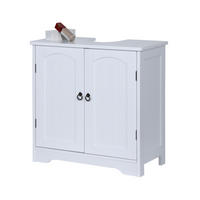 WASCHBECKENUNTERSCHRANK - Weiß, Holzwerkstoff/Metall (60/60/30cm) - Relaxdays
