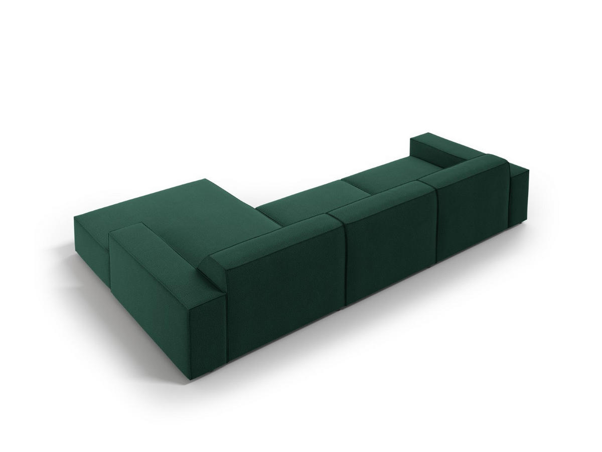 ECKSOFA rechts Jodie aus strukturiertem Stoff grün 4 Sitzplätze - Grün, Textil (166/284cm) - Micadoni