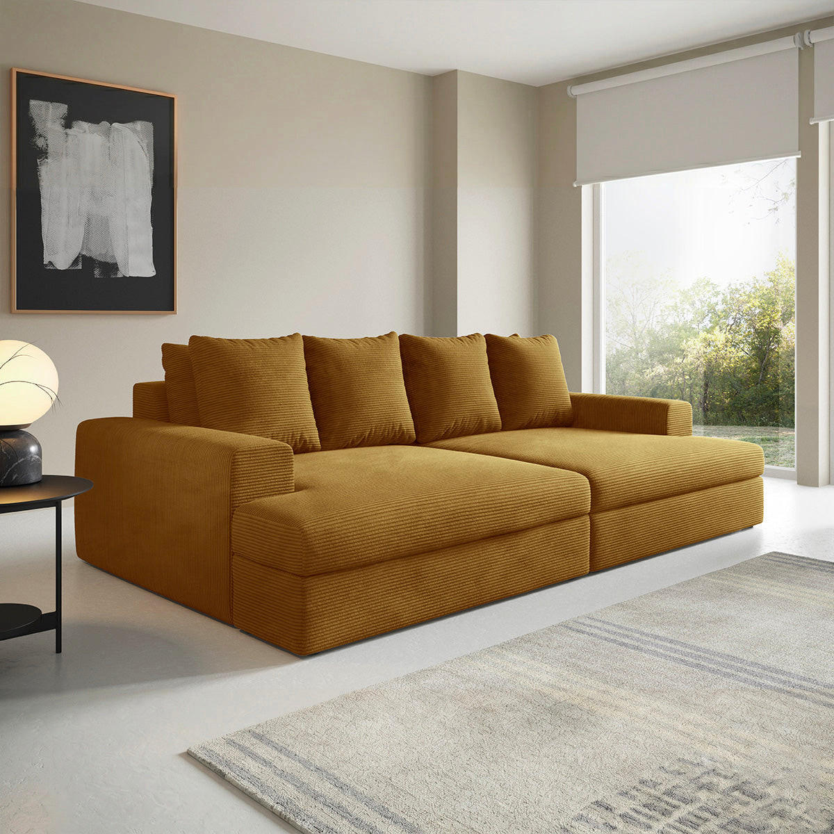 SOFA Paola 3 Sitzplätze Senfgelb - Gelb, Holz (272/86/167cm) - Petits-meubles