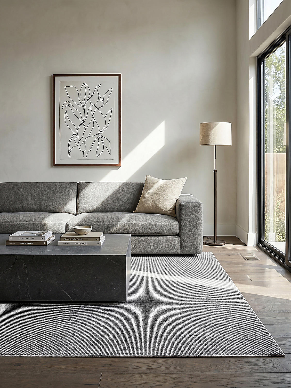TEPPICH Niederflor Uni COLFOSCO Polypropylen Beige 133 x 133 cm - Grau, Textil (160/230cm) - KADIMA DESIGN