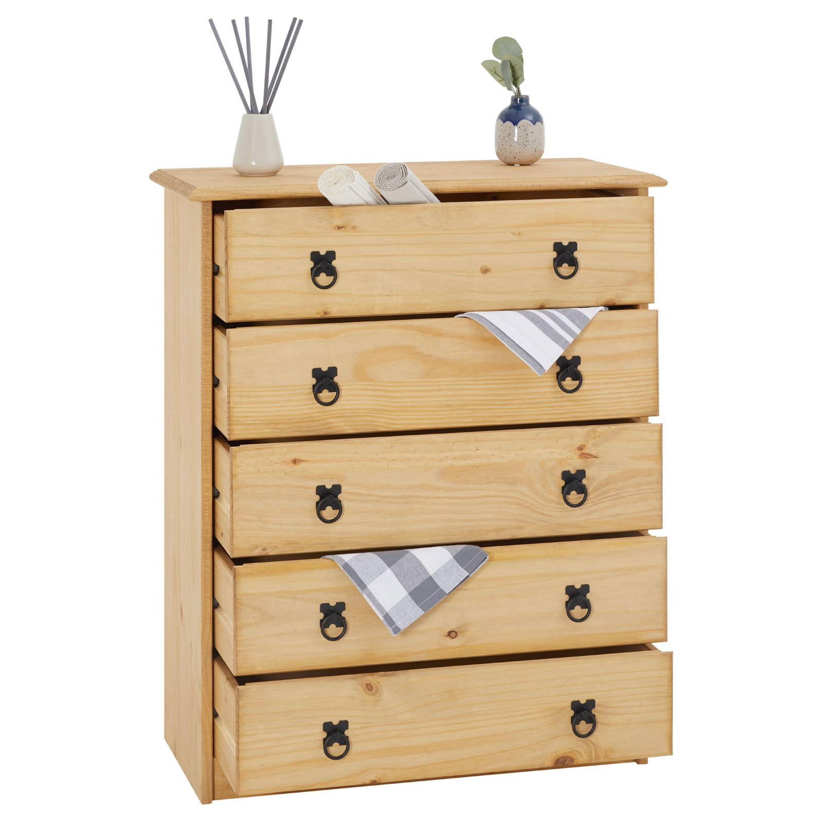 Thumbnail - CARO-Möbel Kommode, Natur, Holz, Kiefer, Vintage, 71x88x34 cm, Wohnzimmer, Kommoden & Sideboards, Kommoden