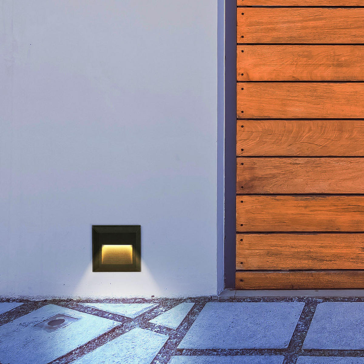 LED WANDLEUCHTE Quadrat Schwarz - Schwarz, Kunststoff (12.4/2.7/12.4cm)