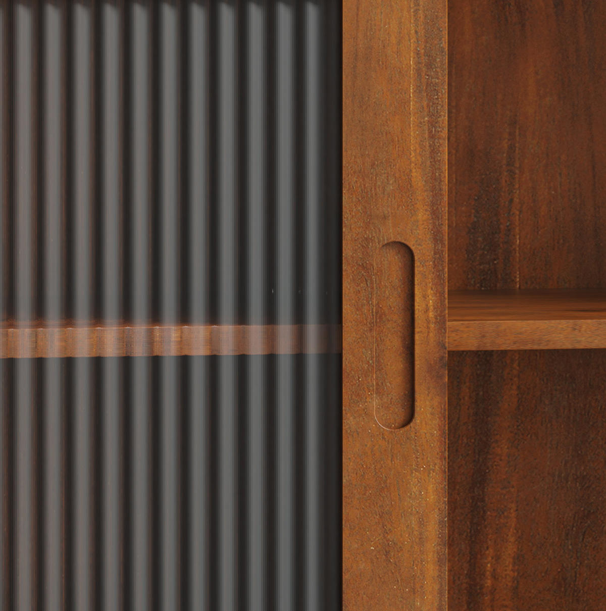 KÜCHENOBERSCHRANK 90/20/60 cm mit 2 Schiebetüren und Glasfront in Braun - Braun, Holz (90/60/20cm) - BEAOK