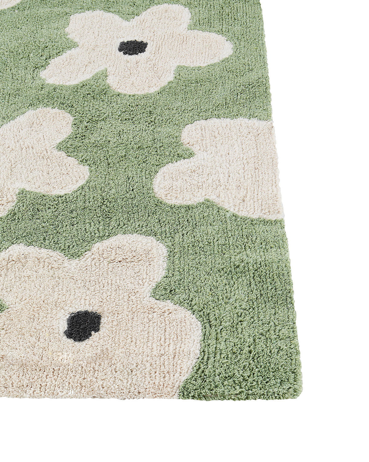 KINDERTEPPICH Mokhva 200/140 cm - Weiß/Grün, Textil (140/200cm) - Beliani