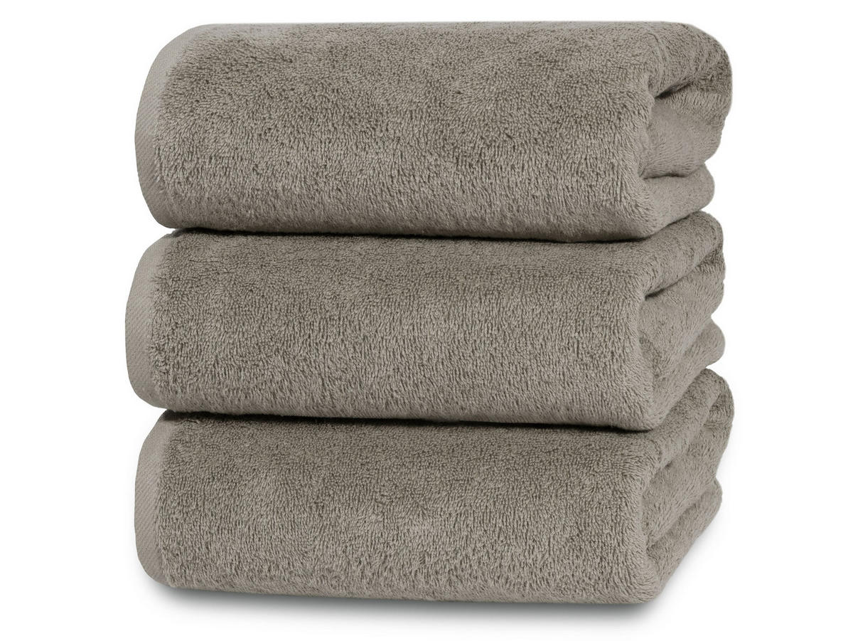 DUSCHTÜCHER, 3er-Set, 70x140 cm, 100% Baumwolle, Braun - Fango, Textil (70/140cm) - Zollner