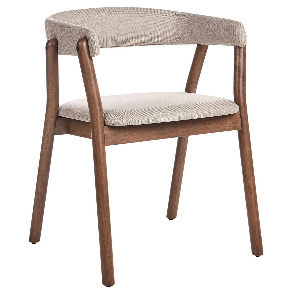 ESSZIMMERSTUHL 2er-Set Beige Mylo - Beige/Braun, Textil (58/77/56cm) - Beliani